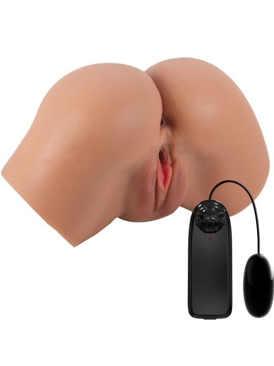 CRAZY BULL HAILEY TRASERO VIBRADOR CON VAGINA Y ANO REALISTICO MULATO CONTROL REMOTO