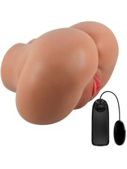 CRAZY BULL LUNA TRASERO VIBRADOR CON VAGINA Y ANO REALISTICO NATURAL CONTROL REMOTO