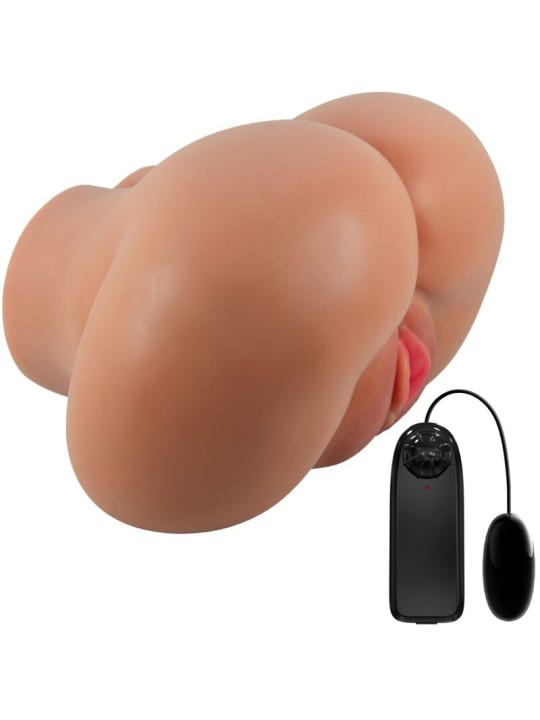 CRAZY BULL LUNA TRASERO VIBRADOR CON VAGINA Y ANO REALISTICO NATURAL CONTROL REMOTO