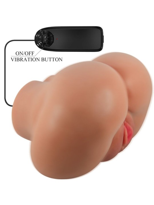 CRAZY BULL LUNA TRASERO VIBRADOR CON VAGINA Y ANO REALISTICO NATURAL CONTROL REMOTO