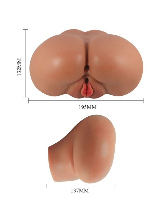 CRAZY BULL LUNA TRASERO VIBRADOR CON VAGINA Y ANO REALISTICO NATURAL CONTROL REMOTO