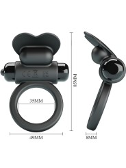 PRETTY LOVE DEBONAIRE ANILLO VIBRADOR CONEJO 10 VIBRACIONES NEGRO