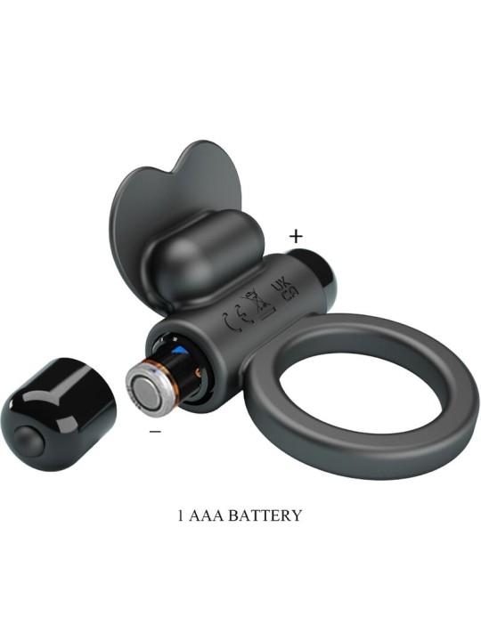 PRETTY LOVE DEBONAIRE ANILLO VIBRADOR CONEJO 10 VIBRACIONES NEGRO