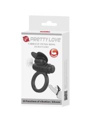 PRETTY LOVE DEBONAIRE ANILLO VIBRADOR CONEJO 10 VIBRACIONES NEGRO