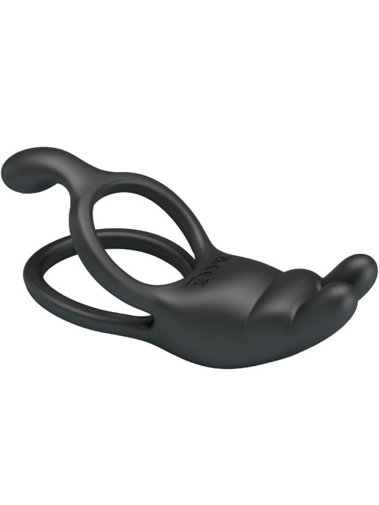 PRETTY LOVE SETH DOBLE ANILLO VIBRADOR RABBIT 7 VIBRACIONES NEGRO