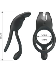 PRETTY LOVE SETH DOBLE ANILLO VIBRADOR RABBIT 7 VIBRACIONES NEGRO