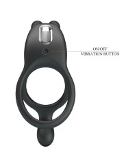 PRETTY LOVE SETH DOBLE ANILLO VIBRADOR RABBIT 7 VIBRACIONES NEGRO