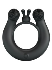 PRETTY LOVE DAHLIA ANILLO VIBRADOR ESTIMULADOR DE CLITOIS 12 VIBRACIONES NEGRO