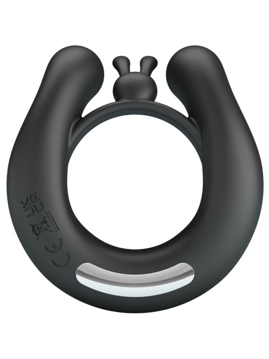 PRETTY LOVE DAHLIA ANILLO VIBRADOR ESTIMULADOR DE CLITOIS 12 VIBRACIONES NEGRO