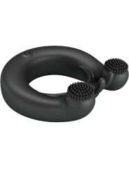 PRETTY LOVE DAHLIA ANILLO VIBRADOR ESTIMULADOR DE CLITOIS 12 VIBRACIONES NEGRO