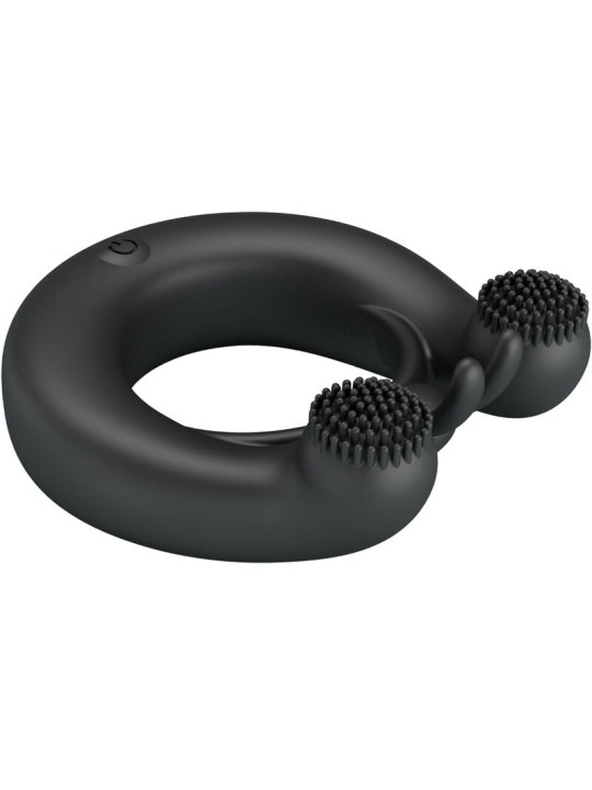 PRETTY LOVE DAHLIA ANILLO VIBRADOR ESTIMULADOR DE CLITOIS 12 VIBRACIONES NEGRO