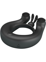 PRETTY LOVE DAHLIA ANILLO VIBRADOR ESTIMULADOR DE CLITOIS 12 VIBRACIONES NEGRO