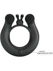 PRETTY LOVE DAHLIA ANILLO VIBRADOR ESTIMULADOR DE CLITOIS 12 VIBRACIONES NEGRO