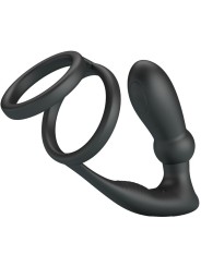 PRETTY LOVE EMONI ANILLO PENE PLUG ANAL 12 VIBRACIONES NEGRO