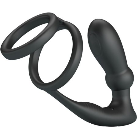 PRETTY LOVE EMONI ANILLO PENE PLUG ANAL 12 VIBRACIONES NEGRO