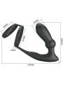 PRETTY LOVE EMONI ANILLO PENE PLUG ANAL 12 VIBRACIONES NEGRO