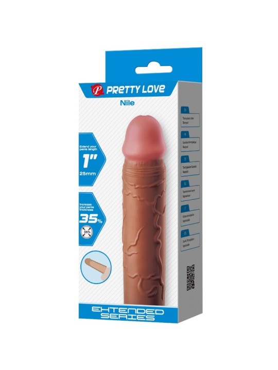 PRETTY LOVE NILE FUNDA PARA PENE CON EXTENSION DE 25 CM MULATO