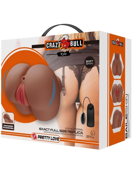 CRAZY BULL KYLIE TRASERO VIBRADOR CON VAGINA Y ANO REALISTICO NATURAL CONTROL REMOTO