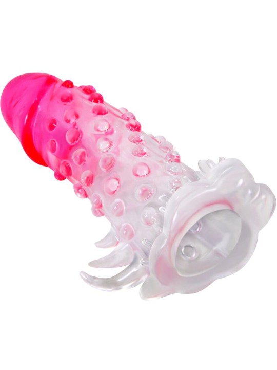 PRETTY LOVE WILFORD FUNDA REALISTICA ALARGADORA CON RELIEVE PARA PENE ROSA