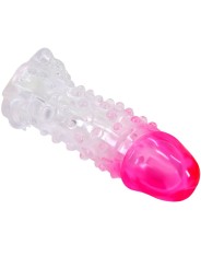 PRETTY LOVE WILFORD FUNDA REALISTICA ALARGADORA CON RELIEVE PARA PENE ROSA