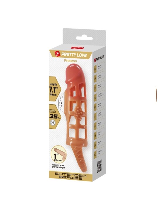 PRETTY LOVE PRESTON FUNDA PARA PENE CON VIBRACION DE 18 CM