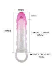 PRETTY LOVE ODES FUNDA REALISTICA ALARGADORA DE 2 CM PARA PENE ROSA