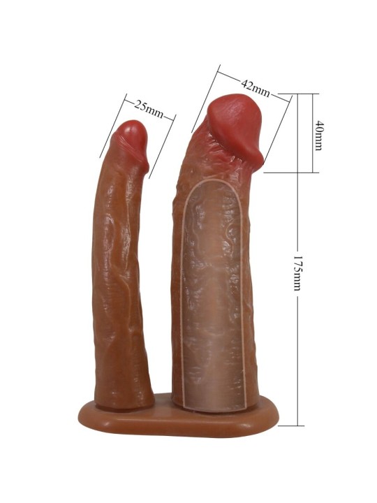 PRETTY LOVE YAIRON FUNDA PARA PENE DOBLE CON EXTENSION DE 4 CM MULATO