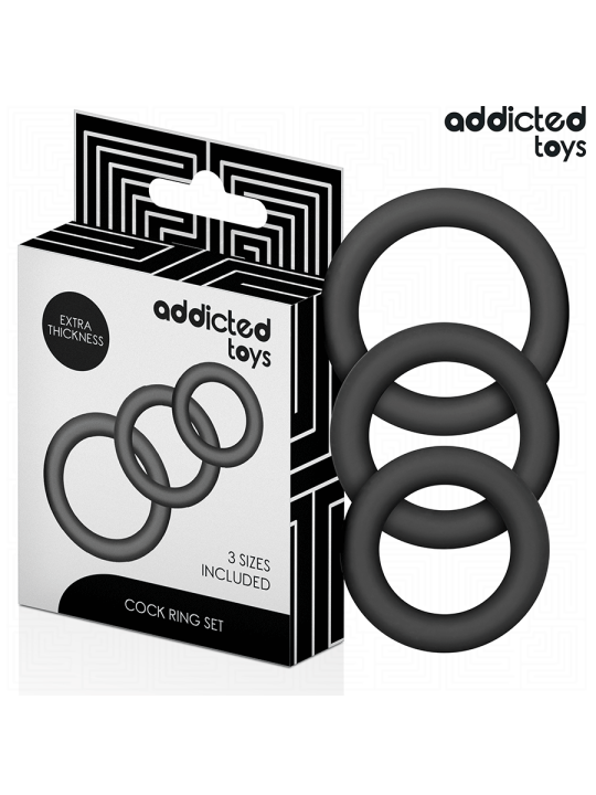 ADDICTED TOYS SET DE ANILLOS SILICONA MODELO 1