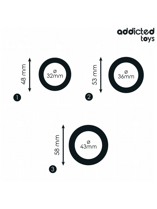 ADDICTED TOYS SET DE ANILLOS SILICONA MODELO 1