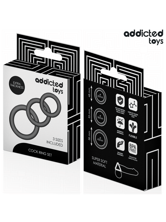ADDICTED TOYS SET DE ANILLOS SILICONA MODELO 1