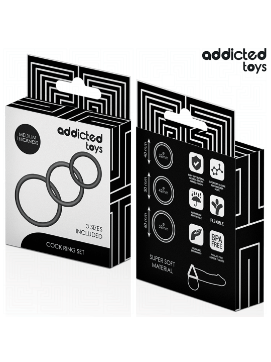 ADDICTED TOYS SET DE ANILLOS SILICONA MODELO 2