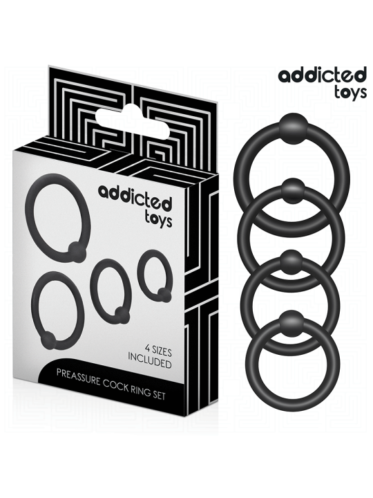 ADDICTED TOYS SET ANILLOS SILICONA DE PRESION