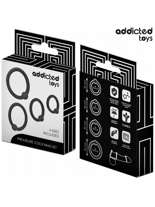 ADDICTED TOYS SET ANILLOS SILICONA DE PRESION