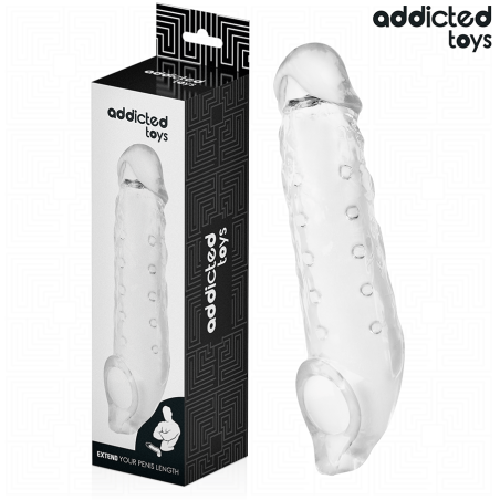 ADDICTED TOYS FUNDAS PARA EL PENE TRANSPARENTE TALLA M 27 CM