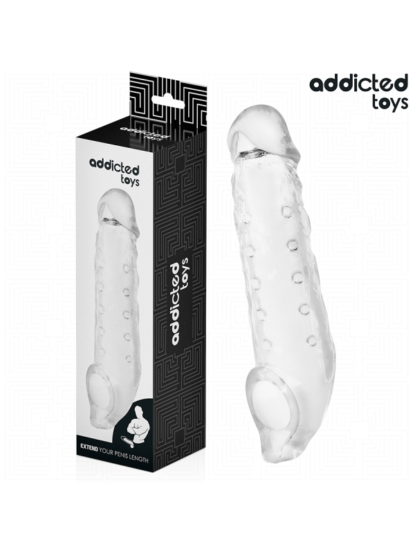 ADDICTED TOYS FUNDAS PARA EL PENE TRANSPARENTE TALLA M 27 CM