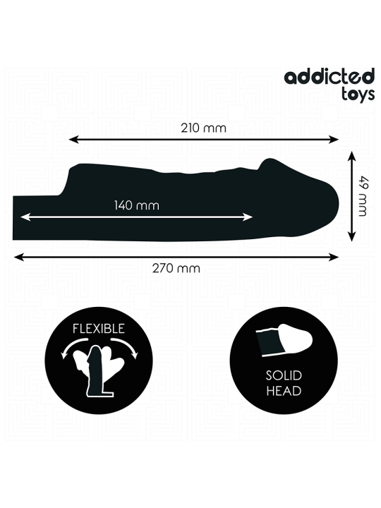 ADDICTED TOYS FUNDAS PARA EL PENE TRANSPARENTE TALLA M 27 CM