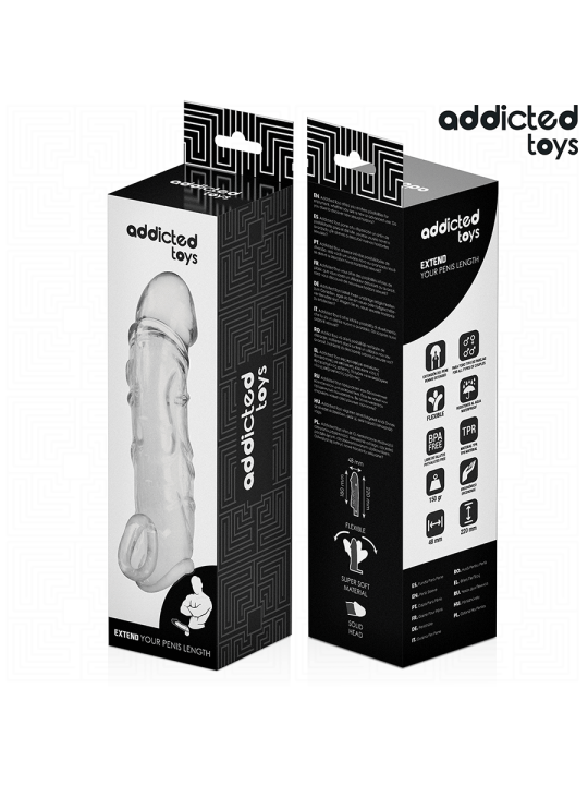 ADDICTED TOYS EXTENSOR PARA EL PENE TRANSPARENTE 27 CM