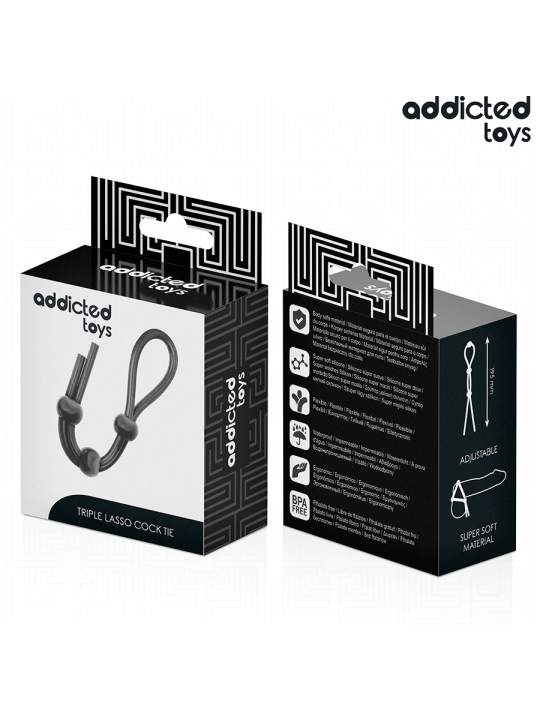 ADDICTED TOYS CUERDA SILICONA PARA EL PENE DE LAZO TRIPLE