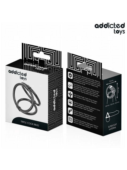 ADDICTED TOYS ANILLO TRIPLE PARA EL PENE
