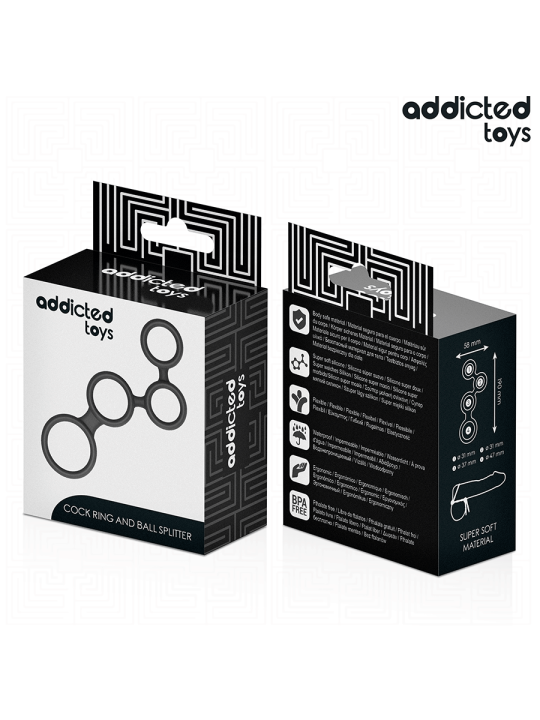 ADDICTED TOYS ANILLO PARA EL PENE CON DIVISORES PARA TESTICULOS