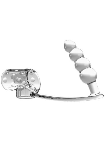 PRETTY LOVE FUNDA PARA PENE CON PLUG ANAL TRANSPARENTE