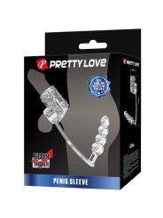 PRETTY LOVE FUNDA PARA PENE CON PLUG ANAL TRANSPARENTE