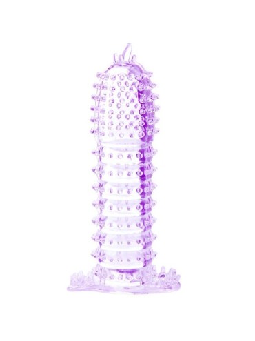 BAILE FUNDA PARA PENE CON PUNTOS ESTIMULANTES MORADO 14 CM