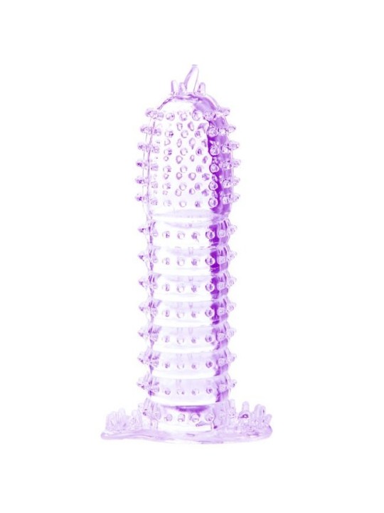 BAILE FUNDA PARA PENE CON PUNTOS ESTIMULANTES MORADO 14 CM