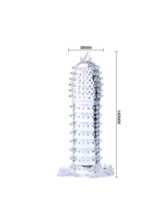 BAILE FUNDA PARA PENE CON PUNTOS ESTIMULANTES ROSA 14 CM