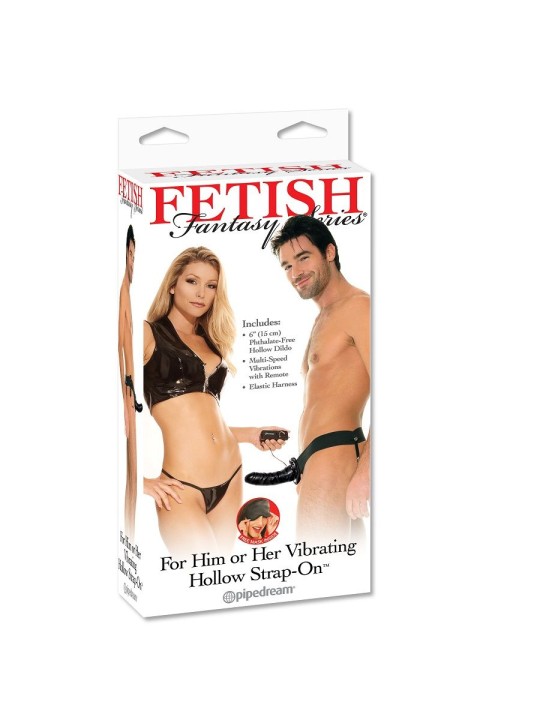 FETISH FANTASY SERIES ARNES HUECO VIBRADOR PARA EL Y ELLA NEGRO 14CM