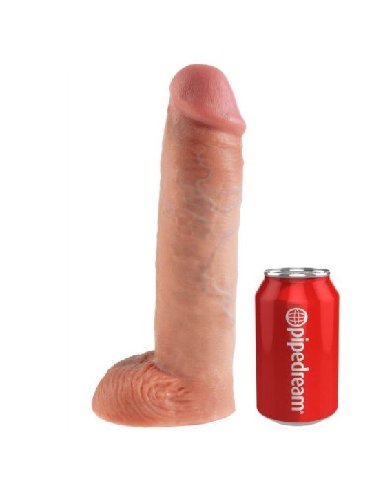 KING COCK STRAP ON CON DILDO HUECO 28 CM Y TIRANTES COLOR CARNE
