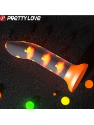 PRETTY LOVE MAGICAL NIGHTFALL DILDO SIN VIBRACION LUMINOSO NARANJA