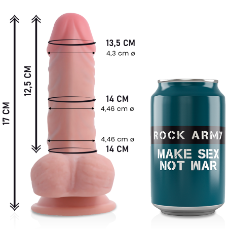 ROCKARMY DUAL DENSITY PANZER DILDO REALISTA 17 CM O 446 CM