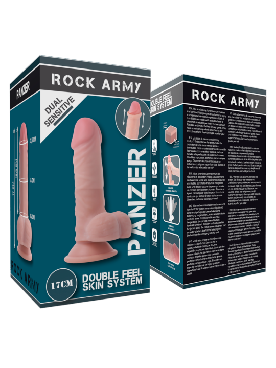 ROCKARMY DUAL DENSITY PANZER DILDO REALISTA 17 CM O 446 CM
